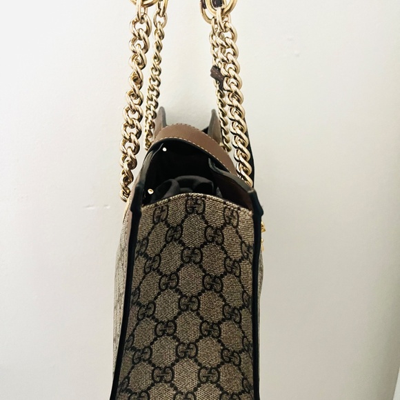 Gucci Brown Original GG Supreme Canvas Padlock Tote Small - Picture 2 of 3